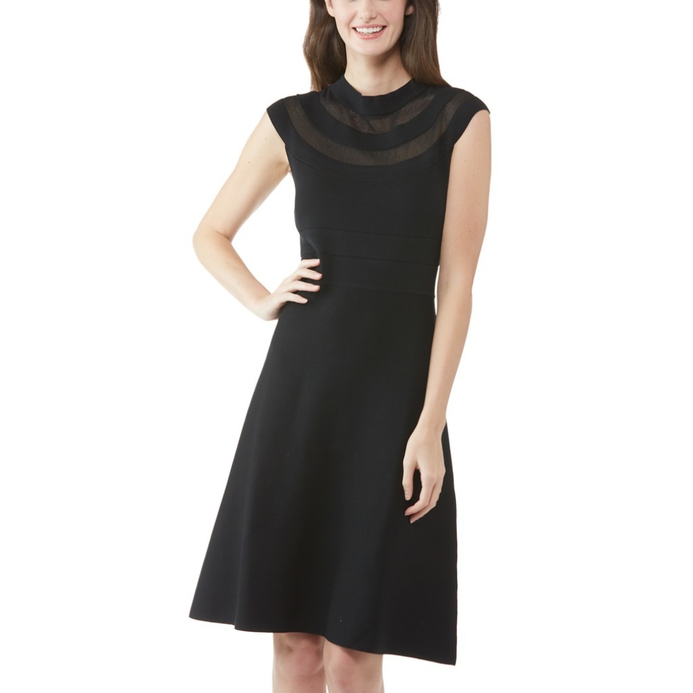 NWT Ronnie Nicole Fit & Flare Black Sweater Dress Wedding Guest